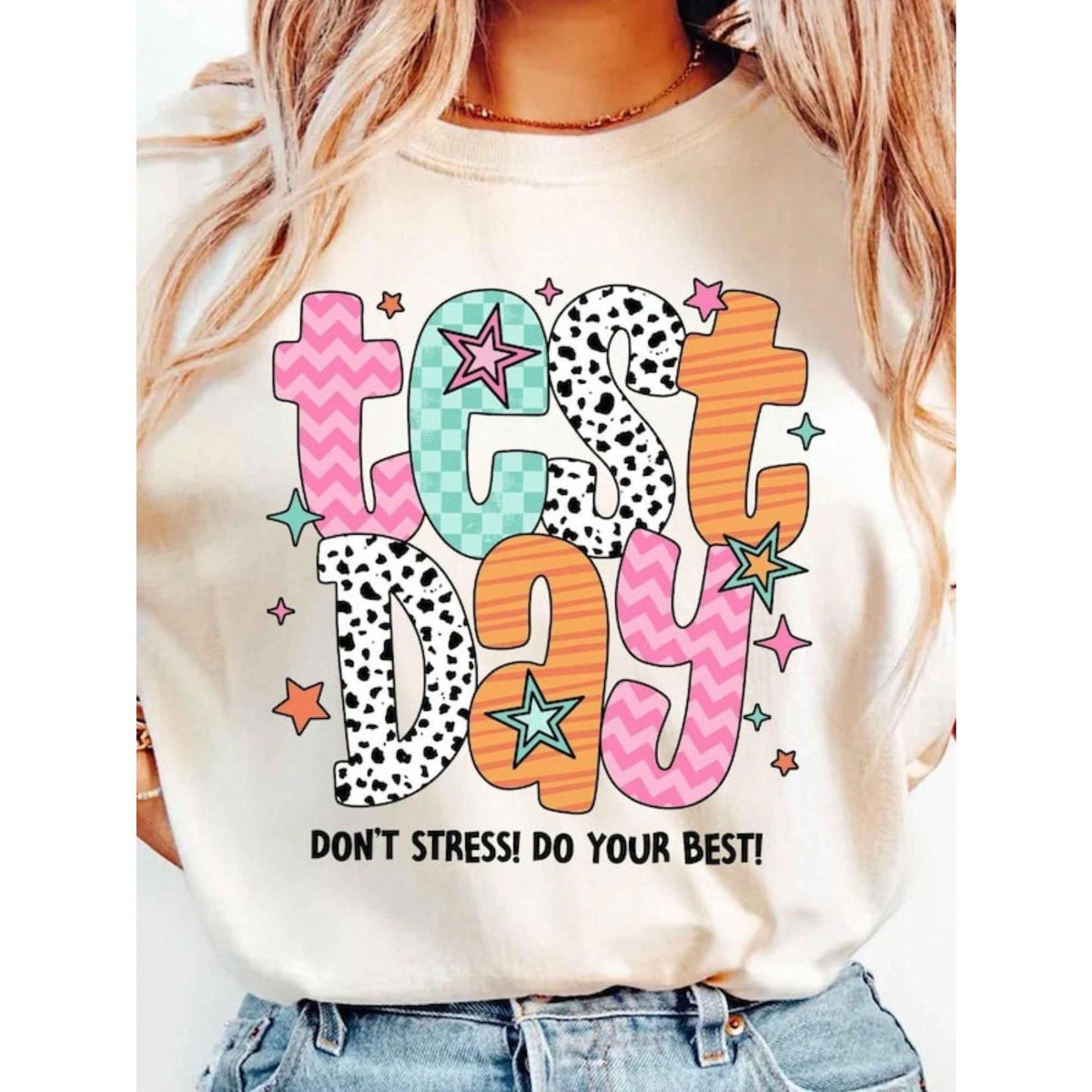 Test Day Teacher Shirt | State Testing Coordinator Tee | Retro Standardized Test Graphic | 100% Cotton Women's Black Crew Neck | Casual Short Sleeve