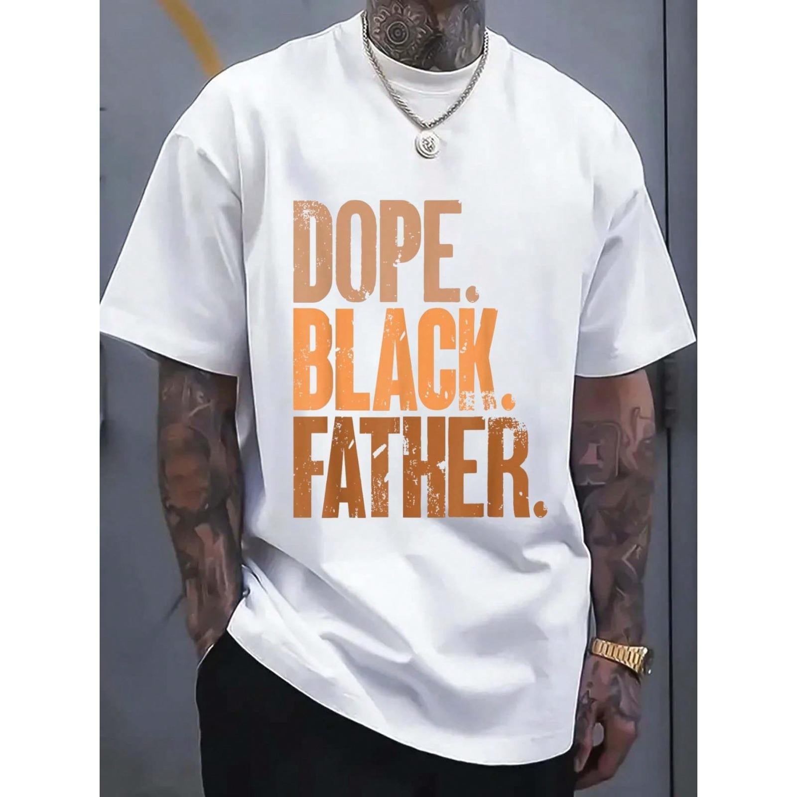 100% Cotton Shirt Black Dad Dope Black Father Fathers Day T-Shirt Funny