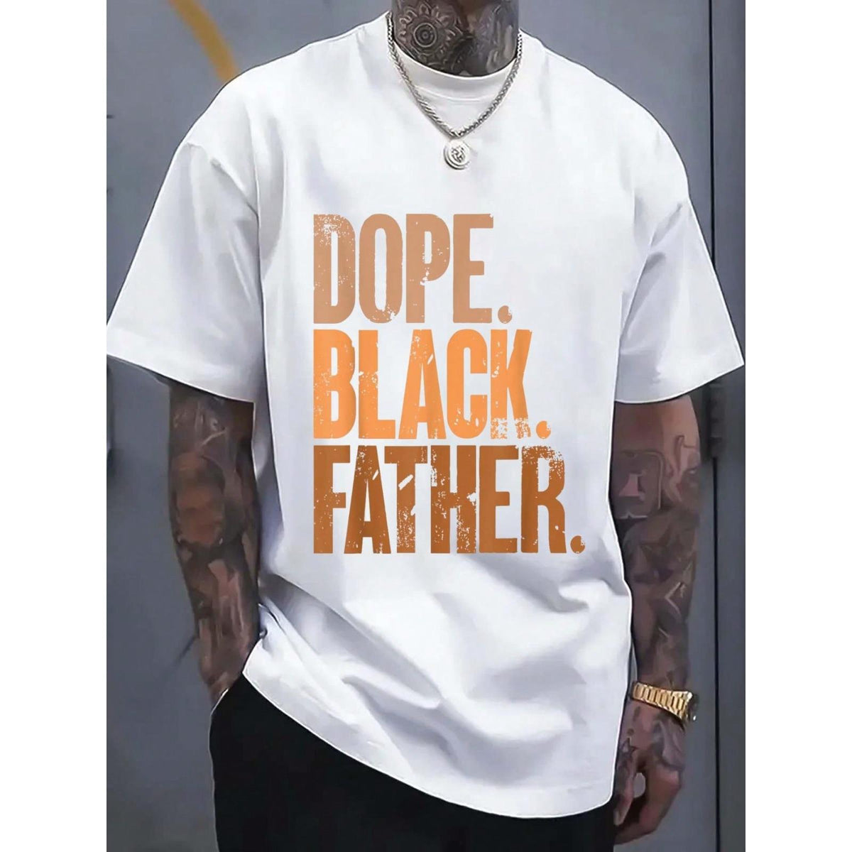 100% Cotton Shirt Black Dad Dope Black Father Fathers Day T-Shirt Funny