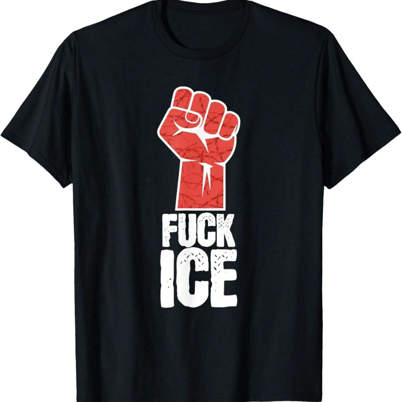 Funny Get The Fxxk Out ICE Distressed T-Shirt 2