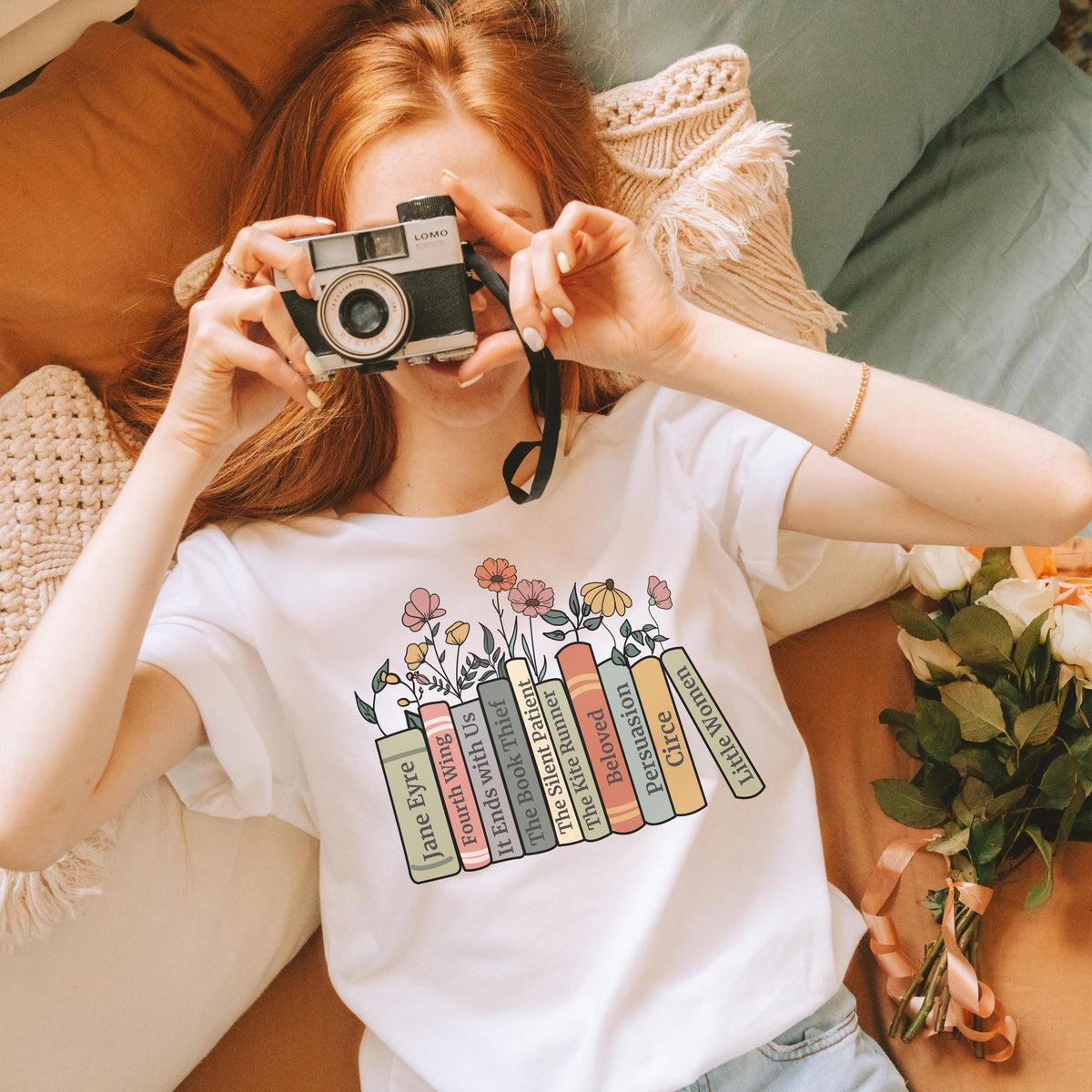 Personalized Bookshelf T-Shirt, Reading Club Graphic Shirt, Librarian Teacher Gift, Christmas Gift