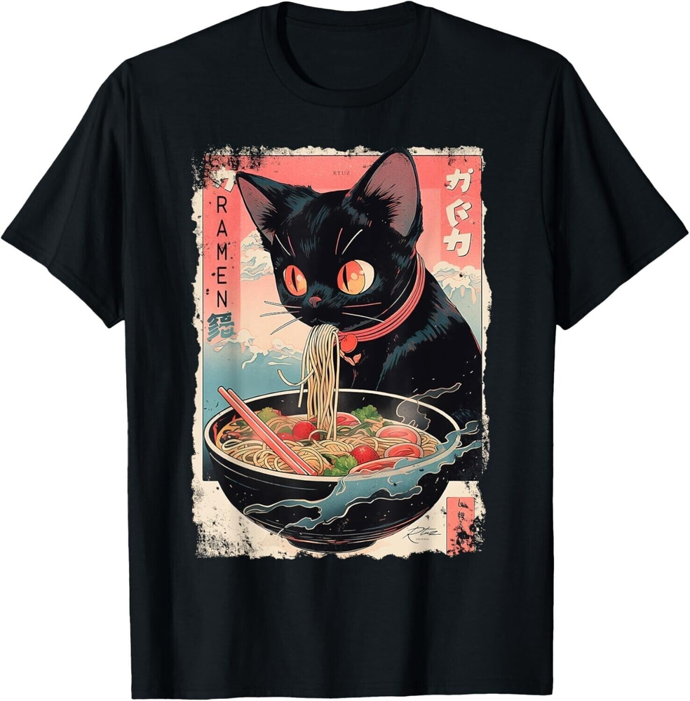 Cat Ramen Noodle Japanese Anime Manga Ramen Kawaii Cat Gift T-Shirt