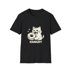 Hangry Cat T-Shirt, Cute Angry Cat Donut Graphic Tee, Funny Sarcastic Shirt, Animal Lover Gift for Women Men