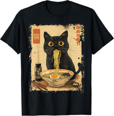Cat Ramen Anime Kawaii Cat Eating Ramen Noodles T-Shirt Uni Gift Unisex T-Shirt