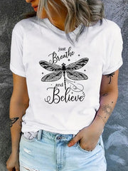 Women Casual Basic T-Shirt Soft Short Sleeve Crew Neck Everyday Summer Tee Top